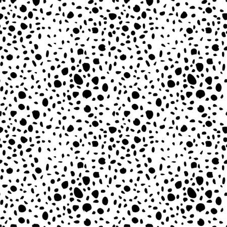 Seamless cheetah skin pattern. Endless hand drawn cheetah leopard texture for print, fabric, textile, wallpaper. Trendy jungle animal design. Artistic black and white cat fur illustrationのイラスト素材