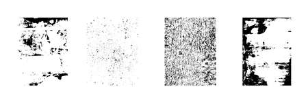 Set of grungy black textures for your design. Dusty scratchy surfaces. Grunge textures for placard, brochure, packaging, illustration template, overlay, material design. Vector EPS10 illustrationのイラスト素材