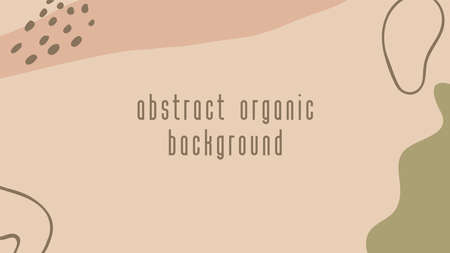 Abstract artistic horizontal banner background for social media marketing, brand identity design, packaging. Vintage fluid organic shapes in neutral terracotta burnt orange colors. Copy spaceのイラスト素材