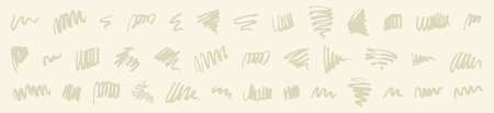 Vector brush stroke eco organic product background elements. Grungy smooth hand drawn ink lines. Paint stroke set. Beige color brushstrokes. Organic eco bio package design, visual identity elementsのイラスト素材