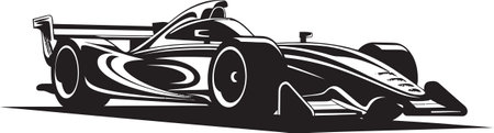 Vintage Sports Car.Vector illustration ready for vinyl cutting on white background.のイラスト素材