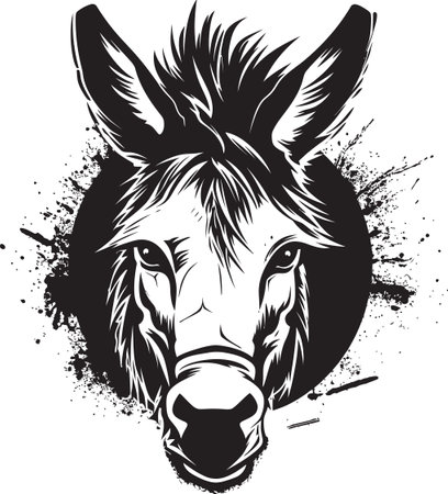 Stubborn Strength Donkey Emblem Design Enduring Elegance Iconic Donkey Vectorのイラスト素材