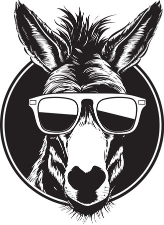 Hoofed Honor Donkey Iconic Emblem Mule Majesty Donkey Logo Vectorのイラスト素材