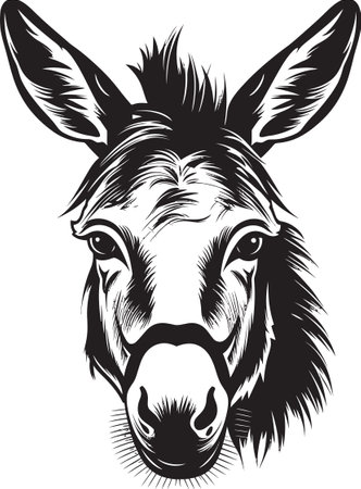 Hoofed Honor Donkey Iconic Emblem Mule Majesty Donkey Logo Vectorのイラスト素材