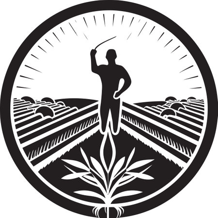 Farmstead Icon Agriculture Logo Vector Icon Harvest Heritage Farming Logo Vector Artのイラスト素材