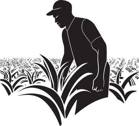Fields of Prosperity Farming Logo Design Vector Harvest Horizon Agriculture Iconic Emblemのイラスト素材