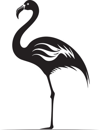 Radiant Plumage Bird Emblem Design Icon Elegant Avian Flamingo Iconic Emblemのイラスト素材