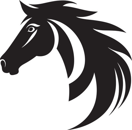 Equine Essence Horse Logo Vector Icon Majestic Mane Iconic Horse Emblemのイラスト素材