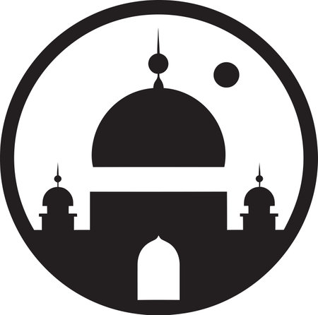 Reverent Rise Mosque Emblematic Design Divine Dimensions Iconic Mosque Vectorのイラスト素材
