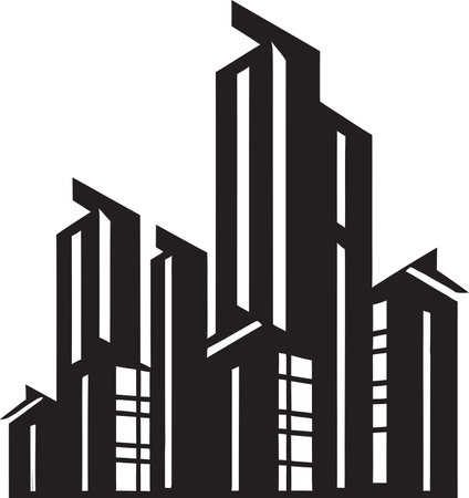 Urban Insights Real Estate Icon Vector Residential Radiance Iconic Property Emblemのイラスト素材