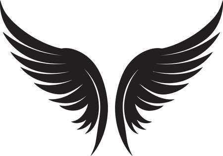Divine Radiance Iconic Wings Emblem Ethereal Elegance Angel Icon Designのイラスト素材