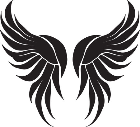 Seraphic Soar Iconic Wings Design Divine Radiance Emblematic Angel Iconのイラスト素材