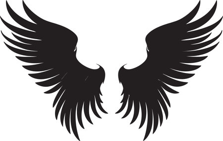 Graceful Guardian Angelic Icon Cherubic Charm Wings Icon Designのイラスト素材