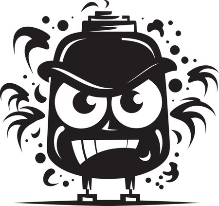 Screaming Spray Paint Signature Angry Emblem Black Fury Unveiled Spray Paint Vector Iconのイラスト素材