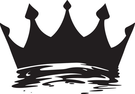 Black and Regal Crown Vector Symbol Royal Mastery Crown Logo in Monochromeのイラスト素材
