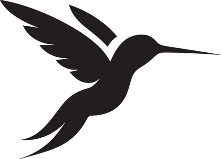 Hummingbird Vector Artwork Sleek Black Hummingbird Logoのイラスト素材