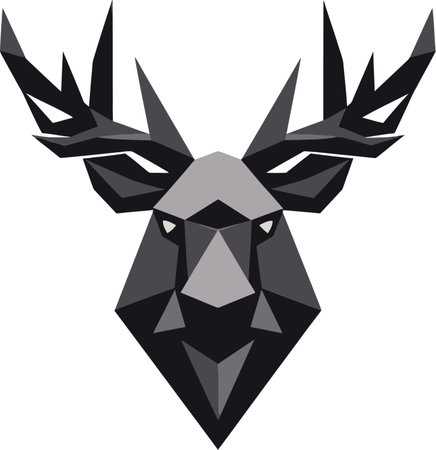Elegant Moose Icon in Timeless Design Contemporary Moose Art with Vector Appealのイラスト素材