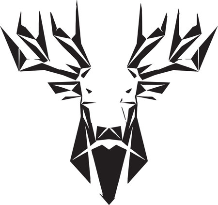 Majestic Moose Silhouette for Branding Impact Moose Profile in Regal Blackのイラスト素材