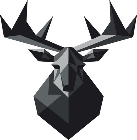 Abstract Moose in Vector Silhouette Sleek Moose Symbol with Minimalistic Charmのイラスト素材