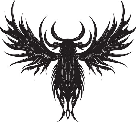 Majestic Moose Logo in Elegant Black Moose Majesty with Artistic Touchのイラスト素材