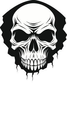 Emerging Skull The Dark Secrets Unveiled Revealing the Unknown Skull in Cracked Wallのイラスト素材