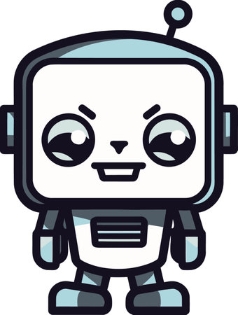 Stealthy Scout A Robotic Icon Design Ink Black Innovator A Small Robot Logoのイラスト素材