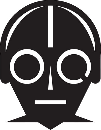 Ebon Enforcer A Futuristic Vector Logo Techno Tot A Robotic Sentinel Mascotのイラスト素材