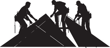 High Above An Icon of Roofing Excellence A Frame Artistry A Stylish Roofing Logoのイラスト素材