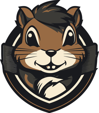 Chipmunk Rodent Logo Icon Mammal Logo Icon Black Vector Chipmunk Omnivore Logo Icon Vegetarian Logo Icon Black Vectorのイラスト素材