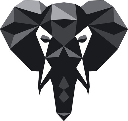 Elephant Logo with Trunk Raised A Symbol of Good Luck and Prosperity Elephant Logo with Trunk Down A Symbol of Strengthのイラスト素材