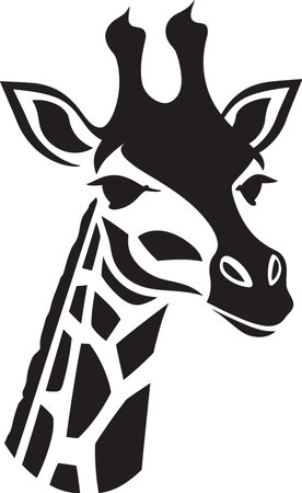Regal Necked Emblem Logo Symbol Tall and Elegant Savanna Giraffe Vectorのイラスト素材