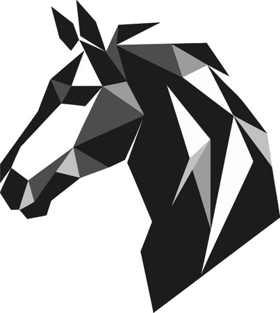 Serenity of the Plains Emblematic Horse Logo Iconic Freedom in Black Monochrome Silhouetteのイラスト素材