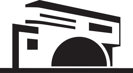Sleek Villa Majesty Monochrome Real Estate Residential Excellence Vector Villa Designのイラスト素材