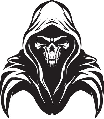 Iconic Sentinel of Souls Monochrome Emblem Eternal Silence Vector Logo Artのイラスト素材