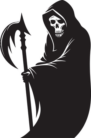 Noble Specter of Souls Black Logo Symbol Eternal Journey Iconic Reaper Silhouetteのイラスト素材