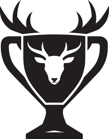 Symbol of Success Monochrome Trophy Icon Majestic Trophy in Black Vector Excellenceのイラスト素材