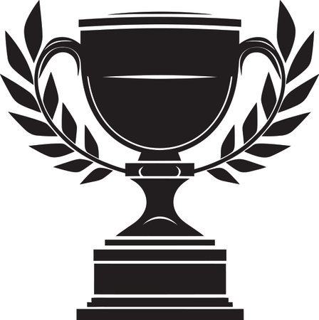Serenade in Black and White Iconic Trophy Logo Sportsmanship Majesty in Simplicity Monochrome Designのイラスト素材