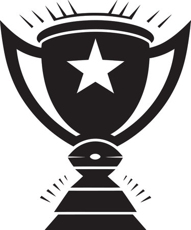 Simplistic Elegance Black Vector Trophy Majestic Symbol of Winning Moments Emblematic Artのイラスト素材