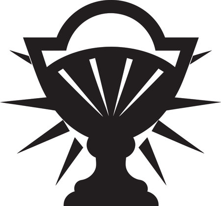 Iconic Trophy of Sporting Achievements Monochromatic Emblem Serenity in Black and White Trophy Emblem Designのイラスト素材