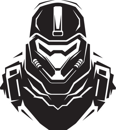 WarriorWarden Mascot Vector Logo Badge BattalionBanner Armyman Mascot in Vector Artのイラスト素材