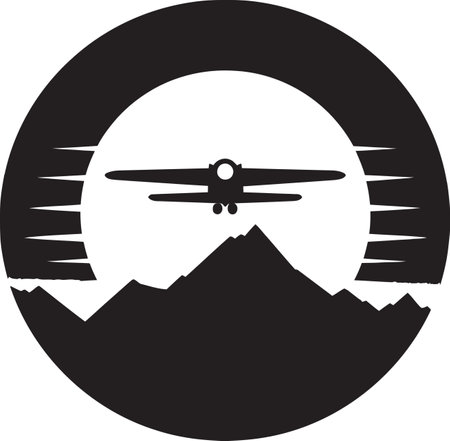 SkyGraffix Icon Vectorized Aviation Mastery AeroMark Emblem Tailored for Flight Excellenceのイラスト素材