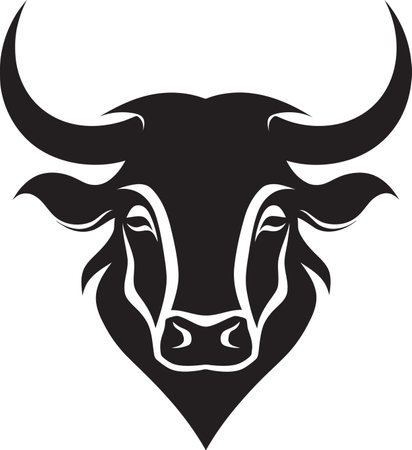 ChargeGraffix Precision Bull Head Symbol RagingBull Artistic Vectorized Bull Head Emblemのイラスト素材