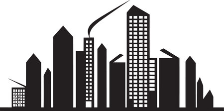 ArchitectAura Dynamic Vector Building Logo ConstructMark Artistic Vectorized Building Symbolのイラスト素材