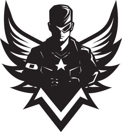 RegimentRanger Vectorized Mascot Symbol CommandoCrest Mascot Emblem in Vector Designのイラスト素材