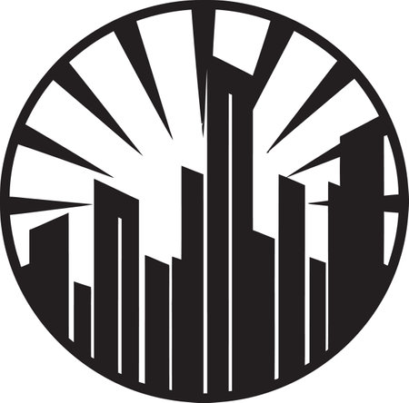 UrbanRise Artistic Vector Building Emblem SkylineCraft Precision Vector Building Iconのイラスト素材