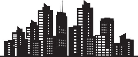StructureSpark Dynamic Vectorized Building Emblem SkyscraperMark Elegant Vector Building Symbolのイラスト素材