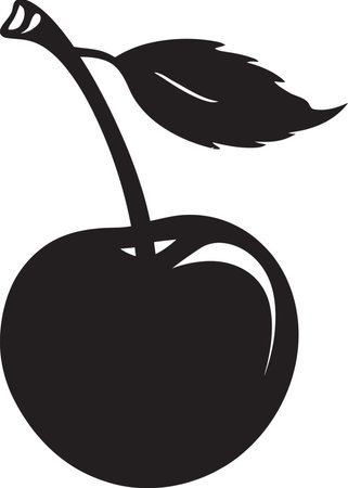 RedFruitSplash Elegant Cherry Symbol BerryBurstGraffix Dynamic Vector Cherry Emblemのイラスト素材