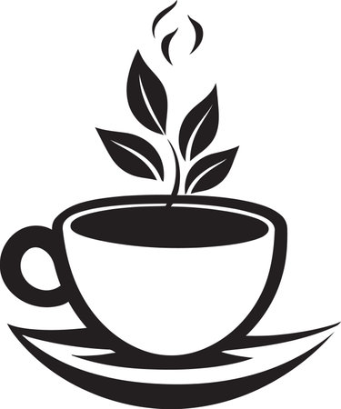 BrewMark Elegant Coffee Cup Symbol JavaGraffix Dynamic Vector Coffee Cup Logoのイラスト素材