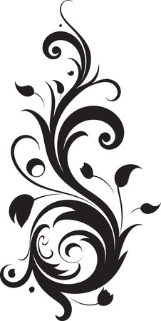 Enchanted Elegance Decorative Floral Icon Artistic Blooms Floral Element Emblemのイラスト素材