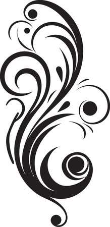 Flourishing Whispers Decorative Floral Icon Petals Symphony Floral Element Logoのイラスト素材